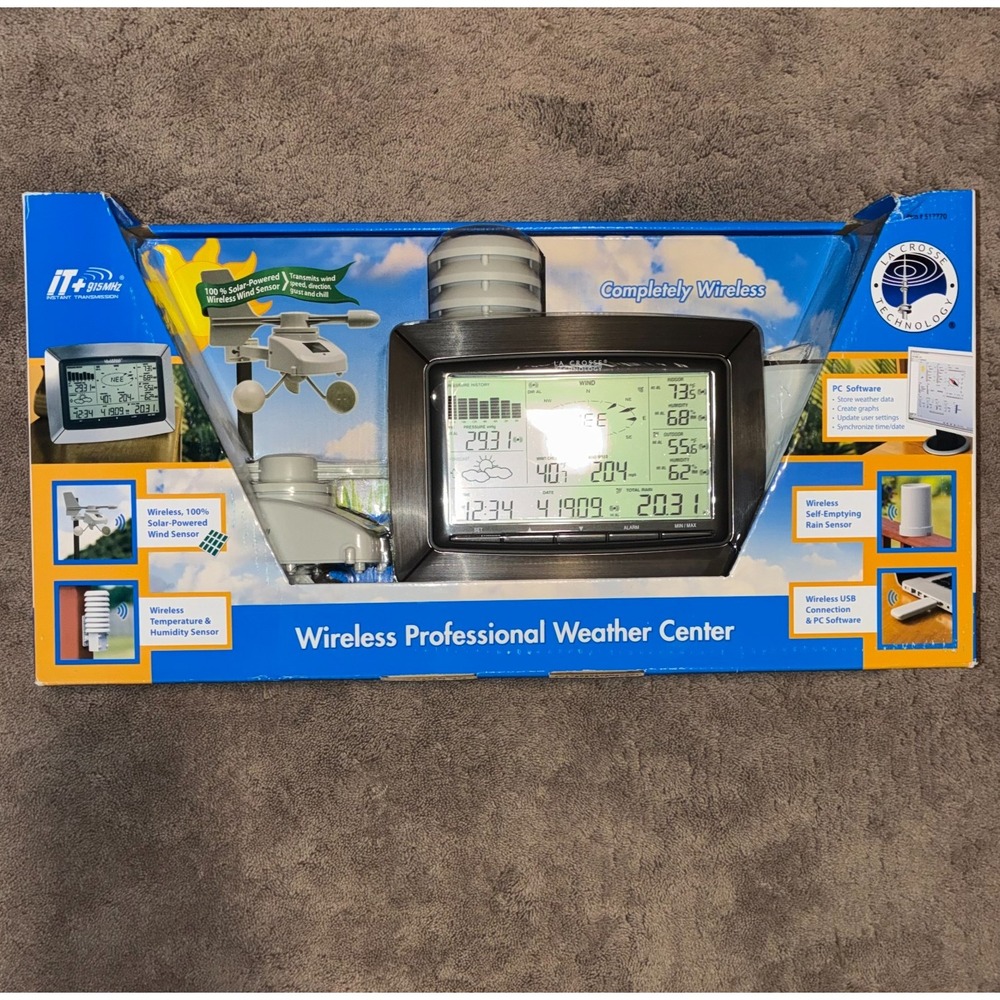 La Crosse Technology Wireless Professional Weather Center WS-2813U-IT  New